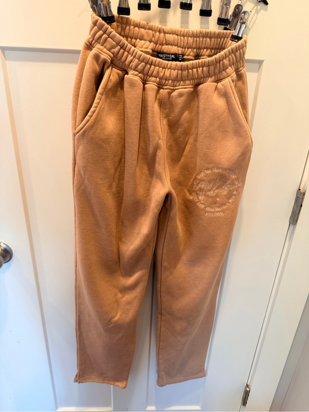 Nasty Gal Women’s US 2 Camel Athletic Club Embroidered Jogger Sweatpants
